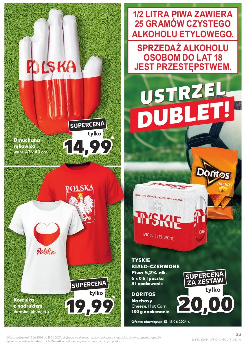 Gazetka promocyjna Kaufland - Gazetka tygodnia - ważna 13.06 do 19.06.2024 - strona 23 - produkty: Gra, Kosz, Koszulka, Piwa, Piwo, Tyskie