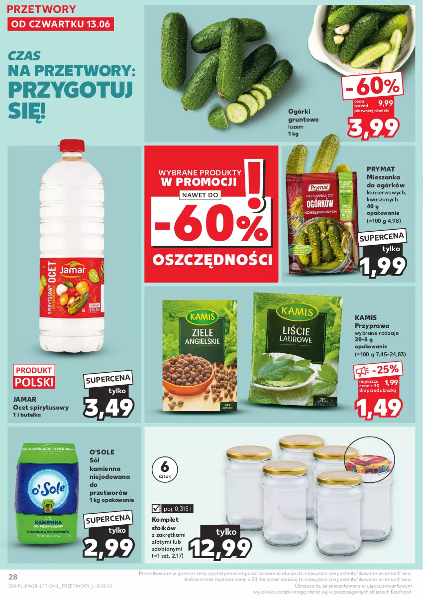 Gazetka promocyjna Kaufland - Gazetka tygodnia - ważna 13.06 do 19.06.2024 - strona 28 - produkty: Grunt, Kamis, Ocet, Prymat, Rama, Ser, Sok, Sól