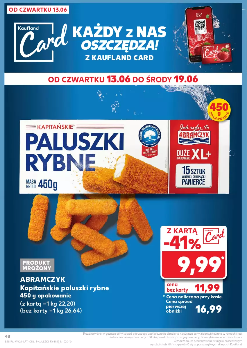 Gazetka promocyjna Kaufland - Gazetka tygodnia - ważna 13.06 do 19.06.2024 - strona 48 - produkty: Paluszki rybne, Rama, Sok