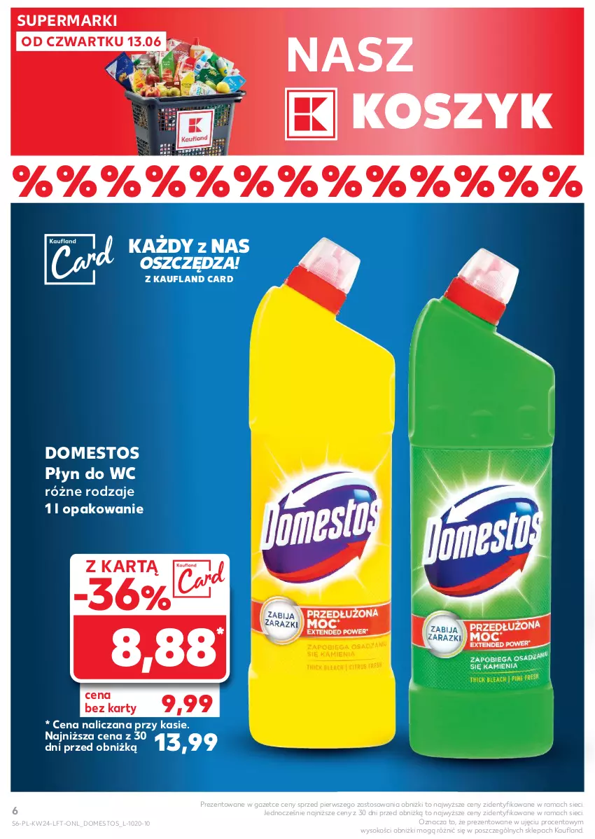 Gazetka promocyjna Kaufland - Gazetka tygodnia - ważna 13.06 do 19.06.2024 - strona 6 - produkty: Domestos, Kosz, Płyn do wc, Rama, Sok