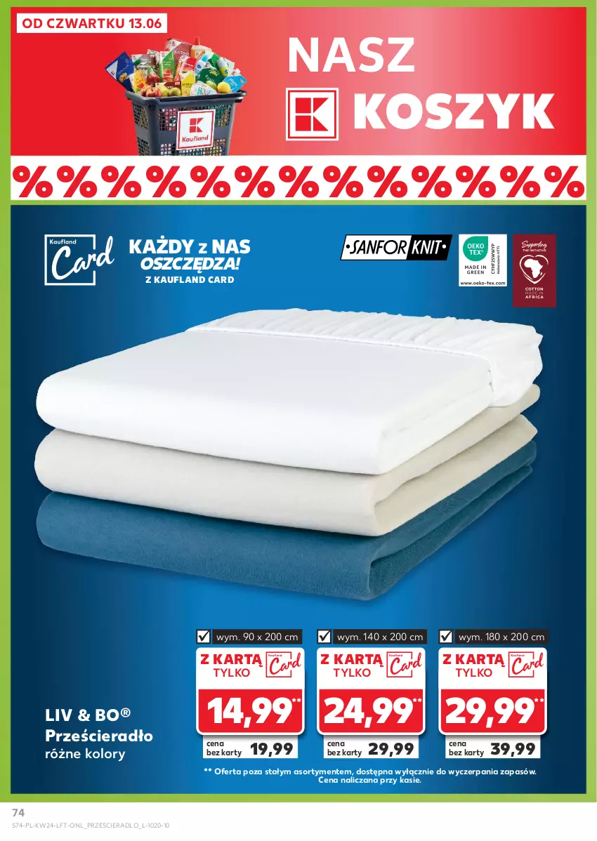 Gazetka promocyjna Kaufland - Gazetka tygodnia - ważna 13.06 do 19.06.2024 - strona 74 - produkty: Kosz, Prześcieradło