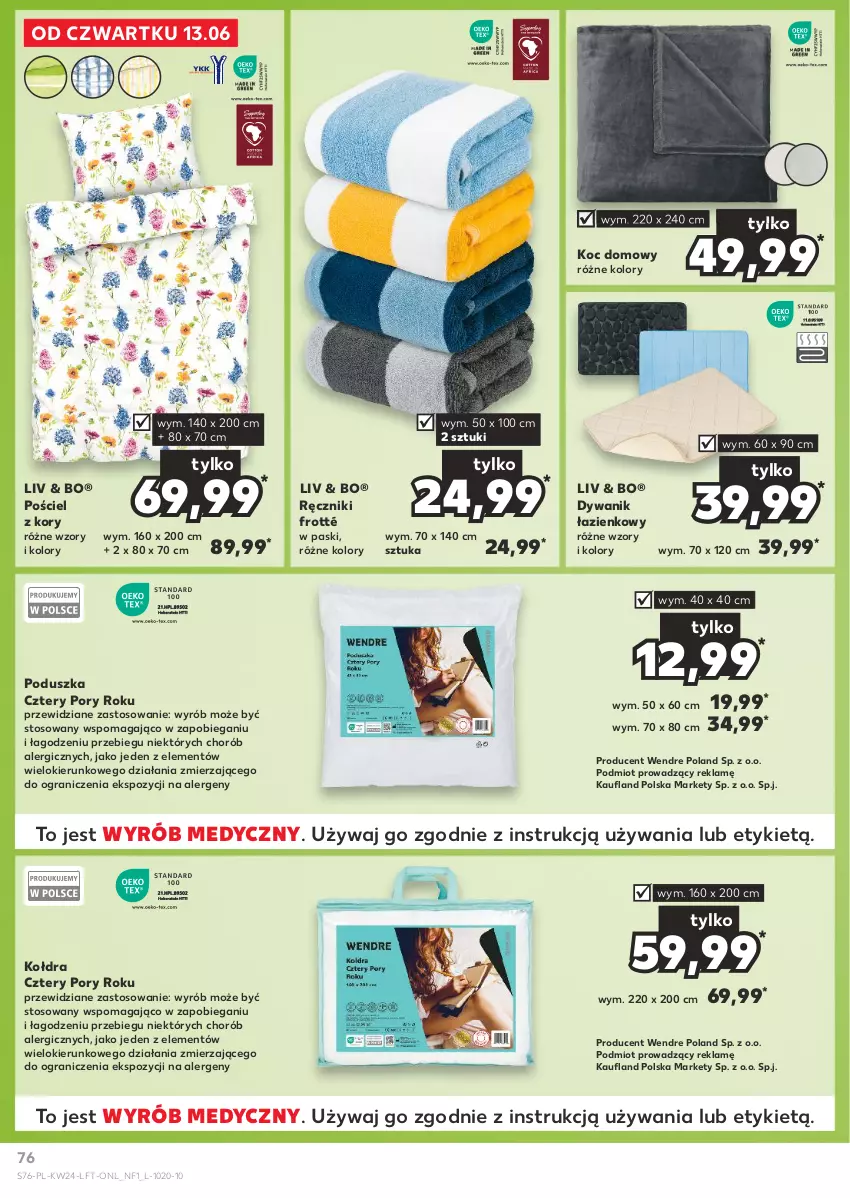 Gazetka promocyjna Kaufland - Gazetka tygodnia - ważna 13.06 do 19.06.2024 - strona 76 - produkty: Dywan, Dywanik, Dywanik łazienkowy, Gra, Koc, Kołdra, Poduszka, Por, Pościel, Ręcznik