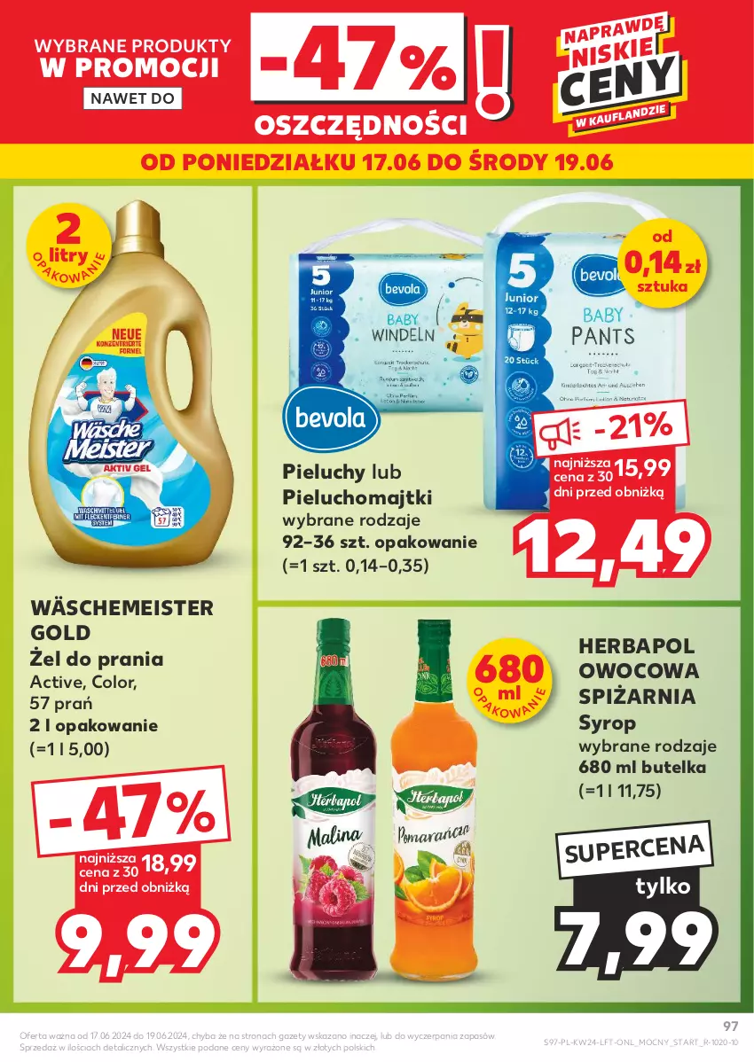 Gazetka promocyjna Kaufland - Gazetka tygodnia - ważna 13.06 do 19.06.2024 - strona 97 - produkty: Herbapol, Majtki, Pieluchomajtki, Pieluchy, Syrop