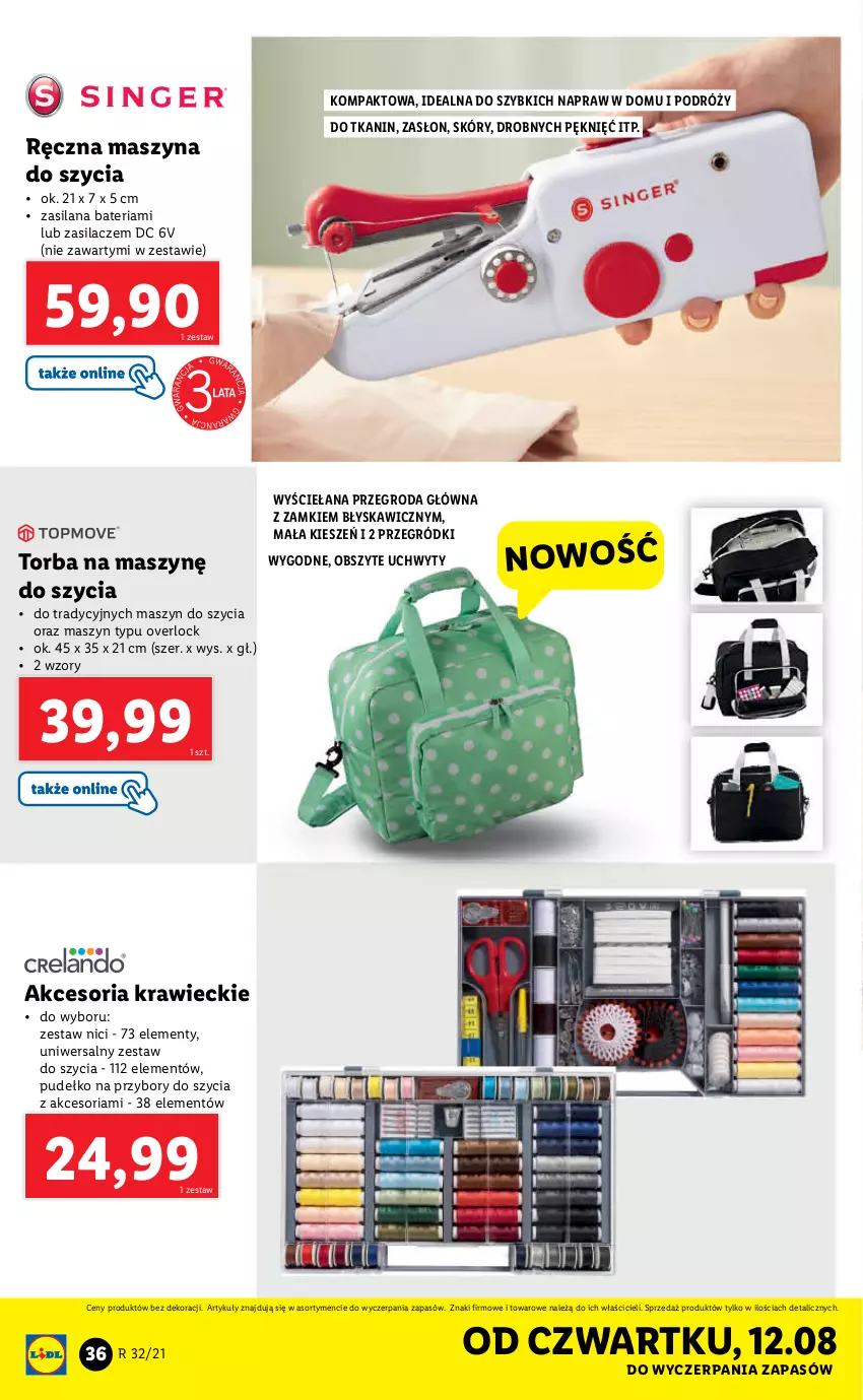 Gazetka promocyjna Lidl - GAZETKA - ważna 09.08 do 14.08.2021 - strona 36 - produkty: Bateria, LANA, Pudełko, Silan, Szyna, Torba, Uchwyty, Zestaw do szycia