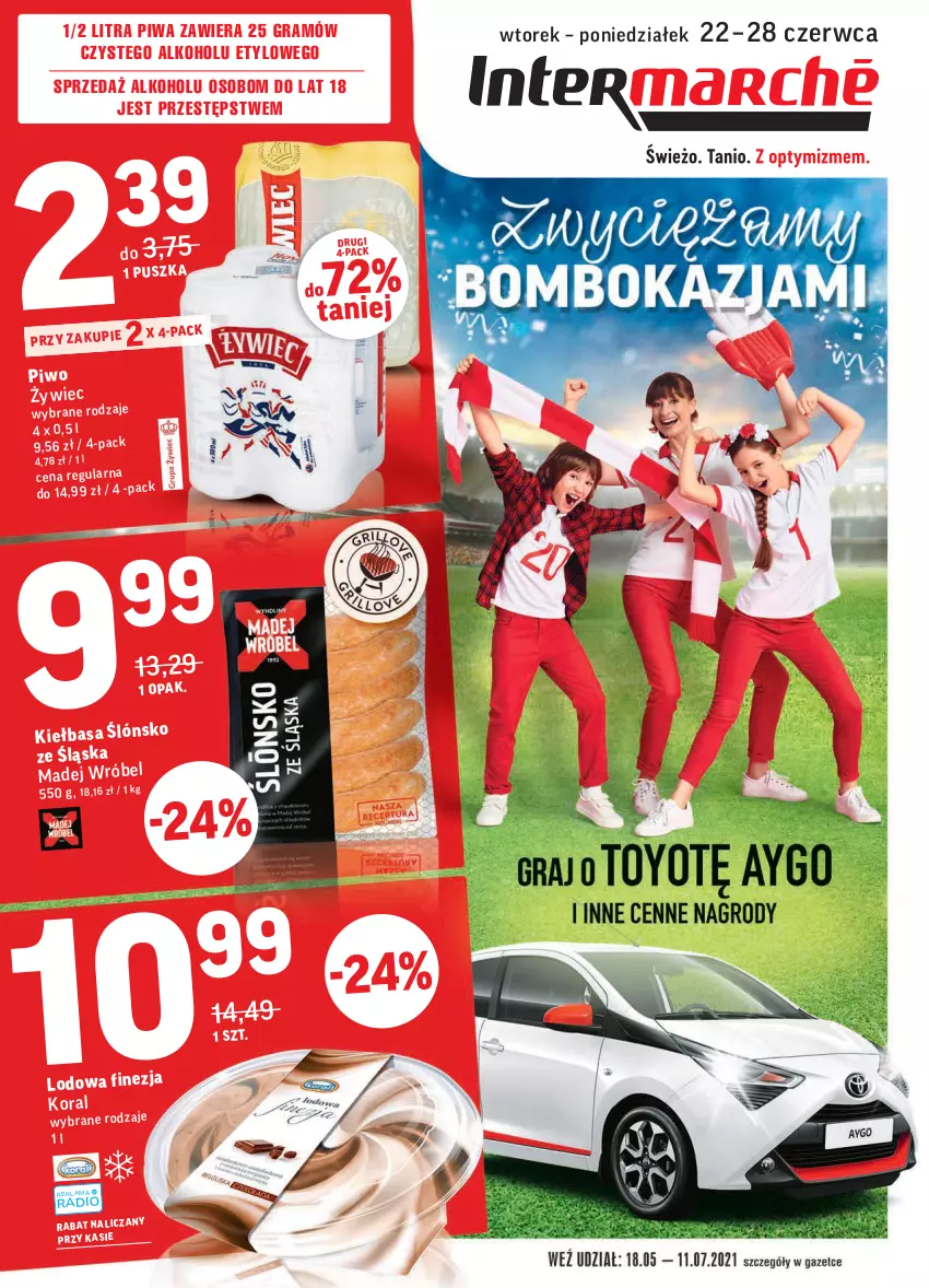 Gazetka promocyjna Intermarche - Zwyciężamy Okazjami - ważna 22.06 do 28.06.2021 - strona 1 - produkty: Gra, Madej Wróbel, Piwa, Piwo