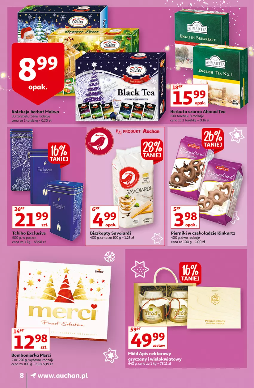 Gazetka promocyjna Auchan - Magia stołu wigilijnego Supermarkety - ważna 16.12 do 24.12.2021 - strona 8 - produkty: Biszkopty, Herbata, Herbata czarna, Inka, Lack, Merci, Piernik, Pierniki w czekoladzie, Piwa, Tchibo