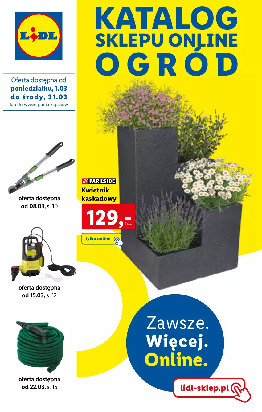 Gazetka promocyjna Lidl - KATALOG SKLEPU ONLINE - ważna 01.03 do 31.03.2021 - strona 1 - produkty: Kask, Kwietnik, Ogród