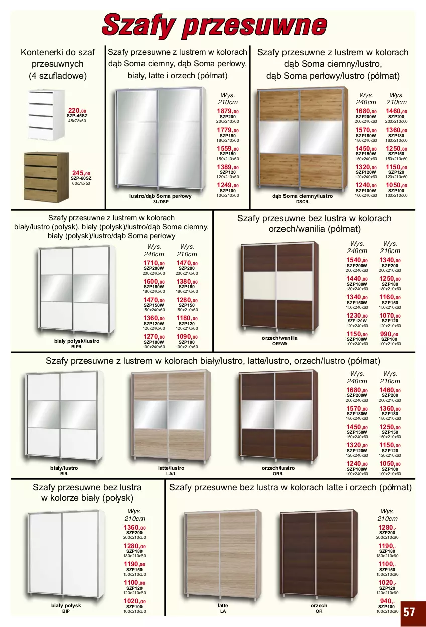 Gazetka promocyjna Bodzio - ważna 01.01 do 31.03.2021 - strona 57 - produkty: Lustro, Szafy przesuwne