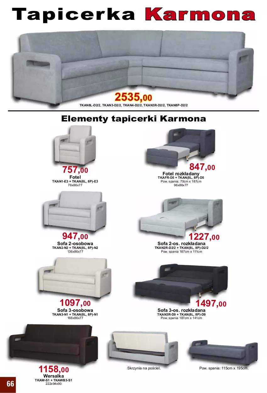 Gazetka promocyjna Bodzio - ważna 01.01 do 31.03.2021 - strona 66 - produkty: Elementy tapicerki, Fa, Fotel, Pościel, Sofa, Sofa 2-osobowa, Sofa 3-osobowa, Wersalka