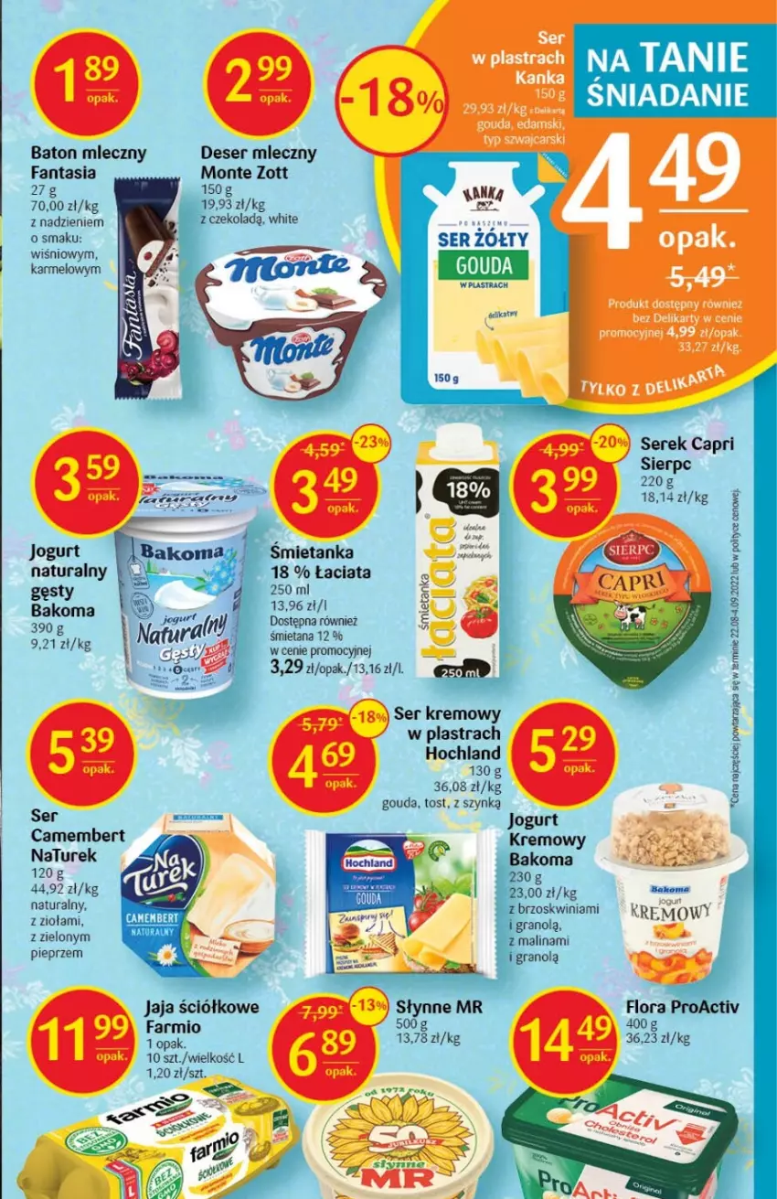 Gazetka promocyjna Delikatesy Centrum - Gazetka DC41 - ważna 20.10 do 26.10.2022 - strona 17 - produkty: Bakoma, Baton, Camembert, Deser, Deser mleczny, Fa, Fanta, Flora, Gouda, Hochland, Jaja, Jogurt, Monte, NaTurek, Pieprz, Ser, Ser zołty, Serek, Zott