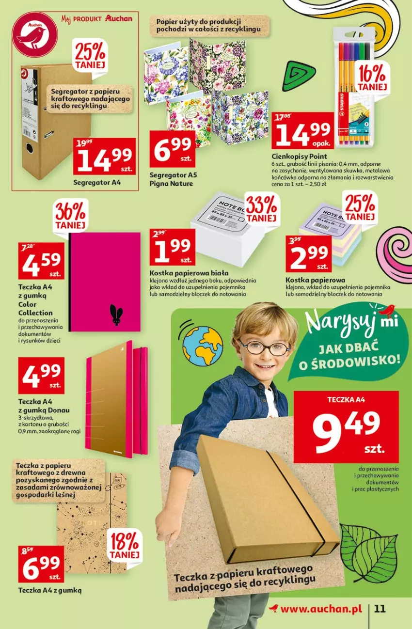 Gazetka promocyjna Auchan - Rysuje się coś wartego zapisania Hipermarkety - ważna 26.08 do 01.09.2021 - strona 11 - produkty: Dzieci, Klej, LG, Papier, Pojemnik, Por