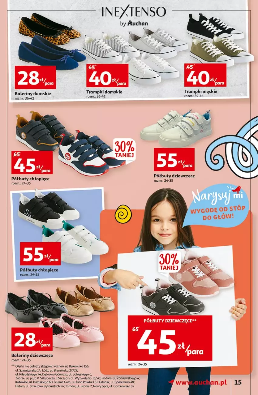 Gazetka promocyjna Auchan - Rysuje się coś wartego zapisania Hipermarkety - ważna 26.08 do 01.09.2021 - strona 15 - produkty: Baleriny, Buty, Cars, Półbuty, Trampki