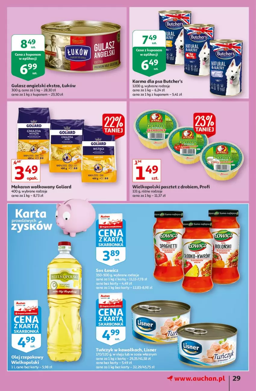 Gazetka promocyjna Auchan - Rysuje się coś wartego zapisania Hipermarkety - ważna 26.08 do 01.09.2021 - strona 29 - produkty: Butcher's, Goliard, Makaron, Pasztet, Ser