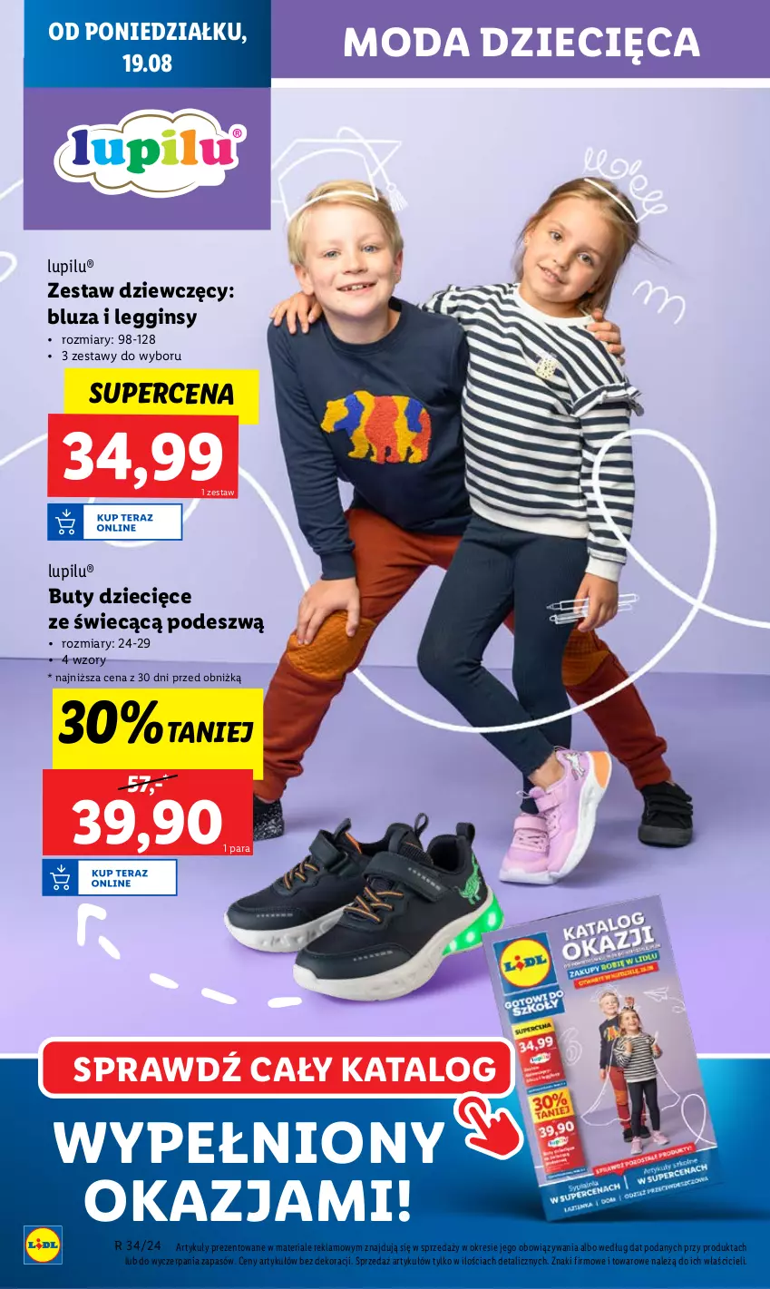 Gazetka promocyjna Lidl - GAZETKA - ważna 19.08 do 21.08.2024 - strona 10 - produkty: Bluza, Buty, Dzieci, Gin, Legginsy, Moda