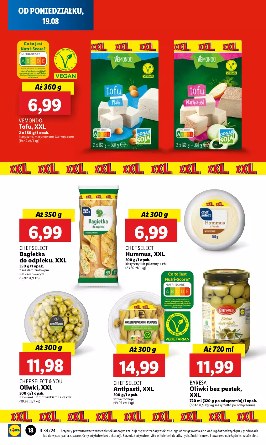 Gazetka promocyjna Lidl - GAZETKA - ważna 19.08 do 21.08.2024 - strona 22 - produkty: Bagietka, Hummus, Mus, Oliwki, Stek, Tofu