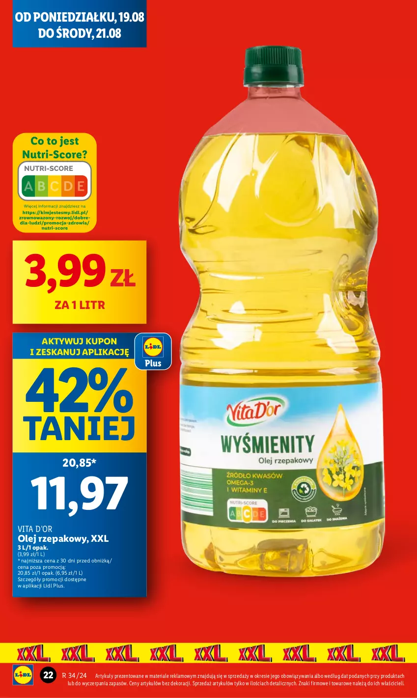 Gazetka promocyjna Lidl - GAZETKA - ważna 19.08 do 21.08.2024 - strona 26 - produkty: Olej, Olej rzepakowy