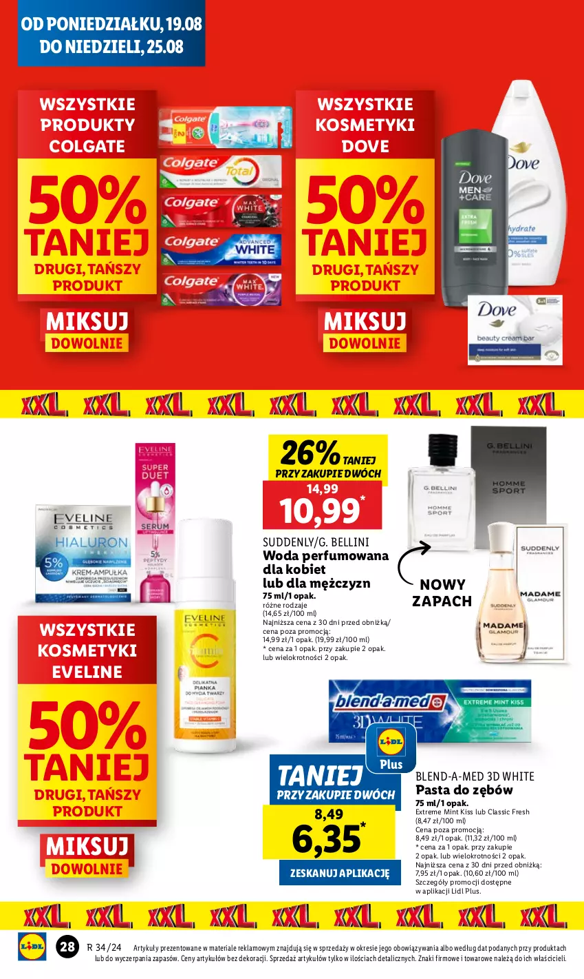 Gazetka promocyjna Lidl - GAZETKA - ważna 19.08 do 21.08.2024 - strona 32 - produkty: Bell, Blend-a-Med, Colgate, Dove, Eveline, LG, Pasta do zębów, Perfum, Woda, Woda perfumowana