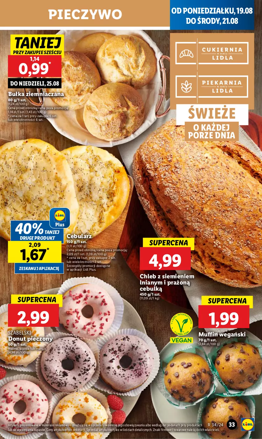 Gazetka promocyjna Lidl - GAZETKA - ważna 19.08 do 21.08.2024 - strona 37 - produkty: Bułka, Cebula, Chleb, Donut, Mango, Piec, Pieczywo, Por