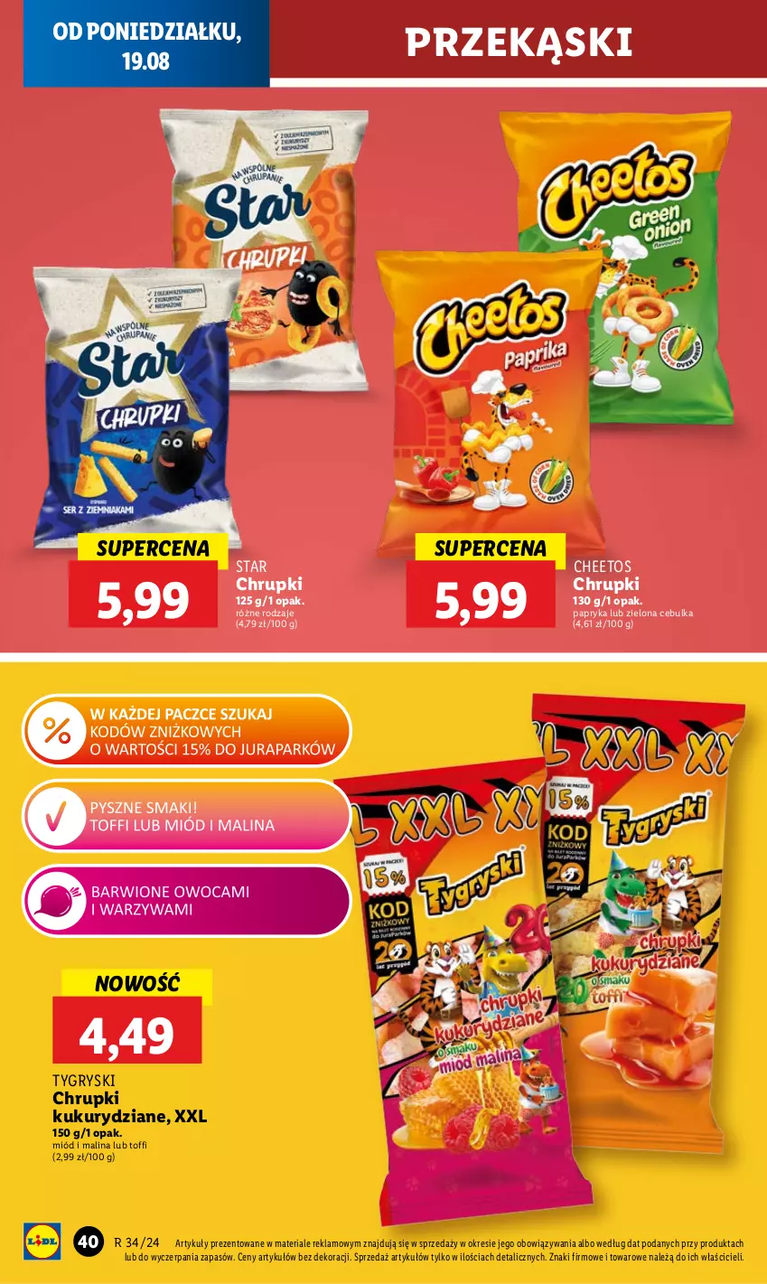 Gazetka promocyjna Lidl - GAZETKA - ważna 19.08 do 21.08.2024 - strona 46 - produkty: Cheetos, Chrupki, Gry, Miód, Papryka