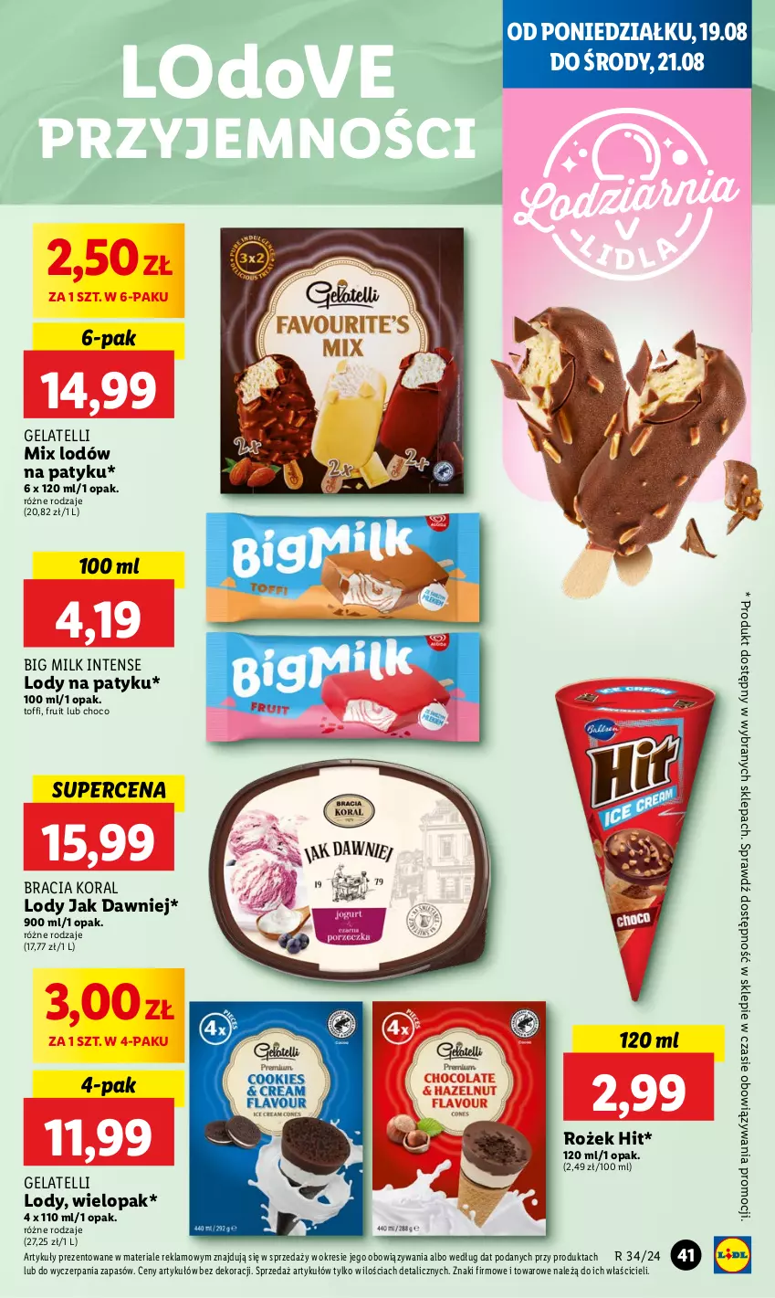 Gazetka promocyjna Lidl - GAZETKA - ważna 19.08 do 21.08.2024 - strona 47 - produkty: Big Milk, Dove, Lody