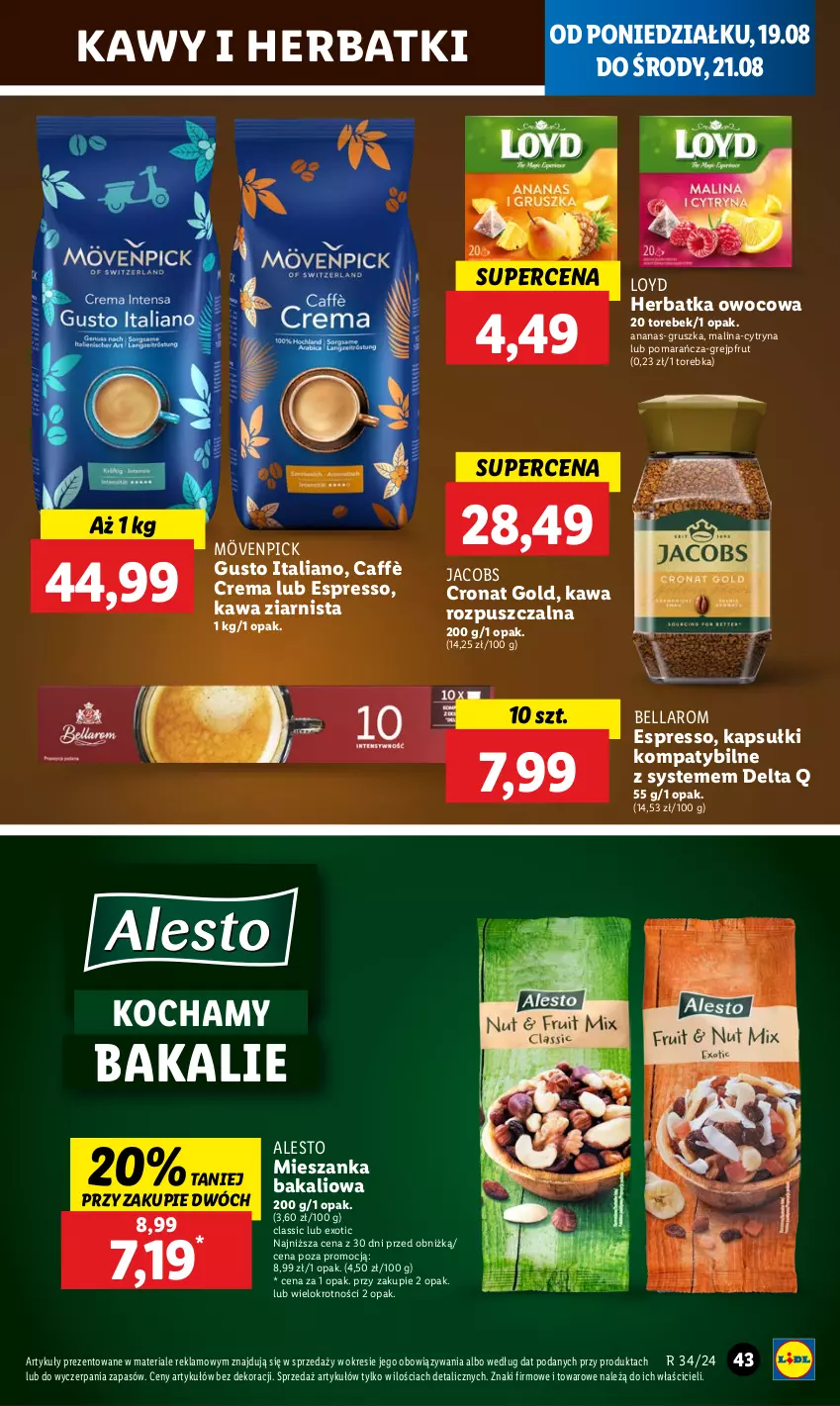 Gazetka promocyjna Lidl - GAZETKA - ważna 19.08 do 21.08.2024 - strona 49 - produkty: Ananas, Bell, Bella, Grejpfrut, Jacobs, Kawa, Kawa rozpuszczalna, Kawa ziarnista, Koc, Loyd, Mieszanka bakaliowa, Torebka