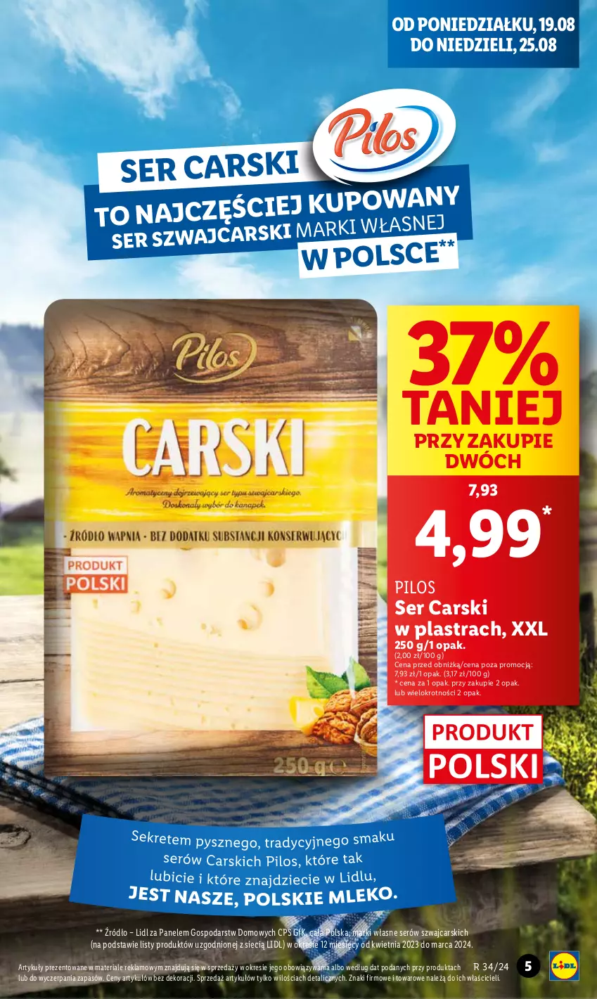 Gazetka promocyjna Lidl - GAZETKA - ważna 19.08 do 21.08.2024 - strona 5 - produkty: Cars, Pilos, Ser