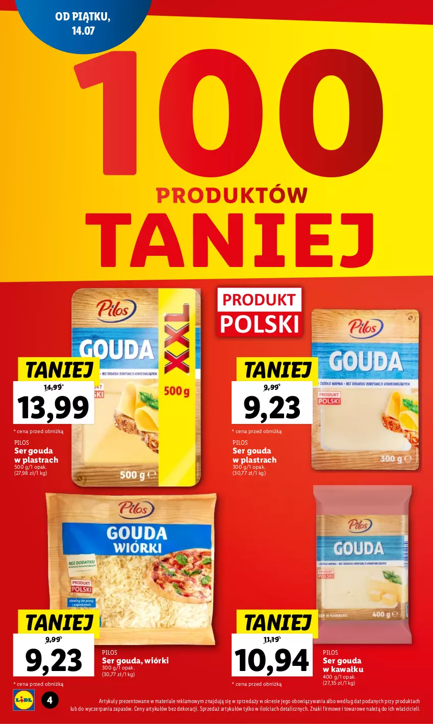 Gazetka promocyjna Lidl - GAZETKA - ważna 14.07 do 23.07.2023 - strona 4 - produkty: Gouda, Kawa, Pilos, Ser