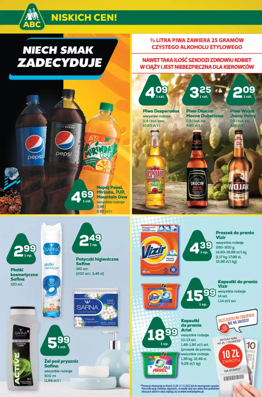 Gazetka promocyjna ABC - Gazetka - ważna 20.10 do 02.11.2022 - strona 8 - produkty: Desperados, Fa, Kapsułki do prania, Koc, Napój, Okocim, Pepsi, Piwo, Proszek do prania, Vizir