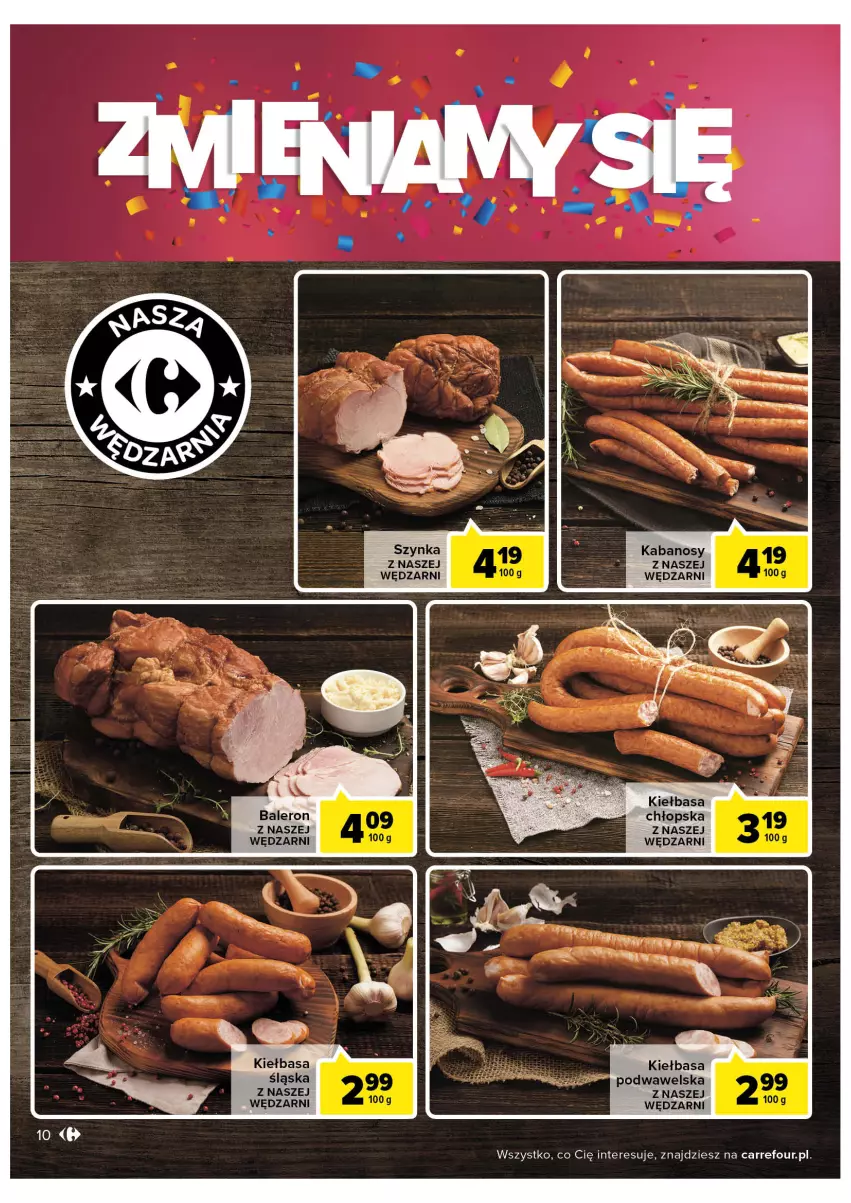 Gazetka promocyjna Carrefour - Gazetka Zyskokazje w Galerii nad Jeziorem - ważna 30.11 do 05.12.2022 - strona 12 - produkty: Kabanos, Kiełbasa, Kiełbasa śląska, Szynka, Wawel