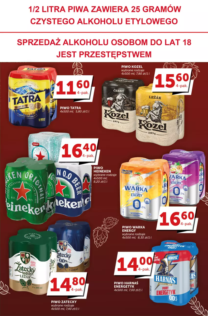 Gazetka promocyjna Groszek - ważna 11.04 do 18.04.2023 - strona 23 - produkty: Gra, Harnaś, Heineken, Kozel, Piwa, Piwo, Tatra, Warka