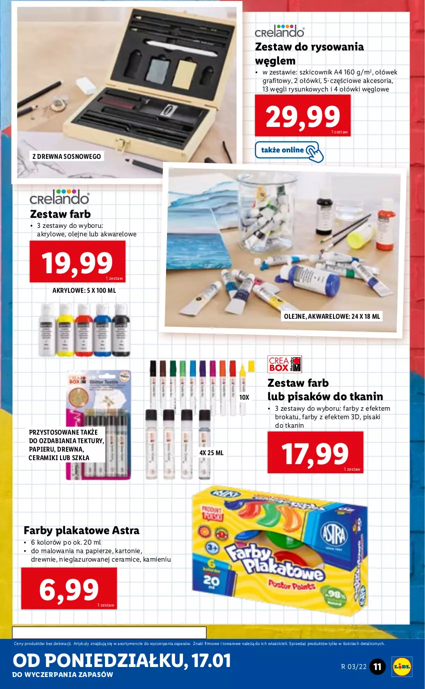 Gazetka promocyjna Lidl - GAZETKA - ważna 17.01 do 23.01.2022 - strona 11 - produkty: Fa, Gra, Lazur, Olej, Papier, Sos, Szkicownik