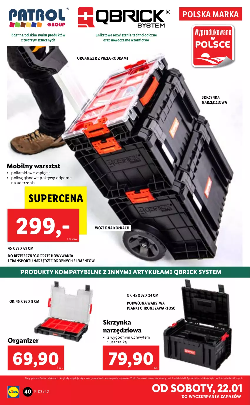 Gazetka promocyjna Lidl - GAZETKA - ważna 17.01 do 23.01.2022 - strona 42 - produkty: Mobil, Organizer, Piec, Por, Skrzynka narzędziowa, Sport, Tran, Wózek