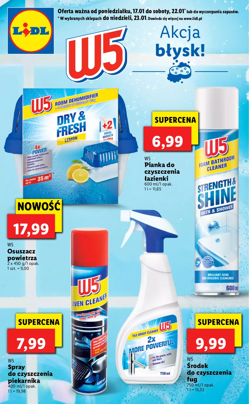 Gazetka promocyjna Lidl - GAZETKA - ważna 17.01 do 23.01.2022 - strona 44 - produkty: Osuszacz powietrza, Pianka do czyszczenia, Piekarnik, Spray do czyszczenia