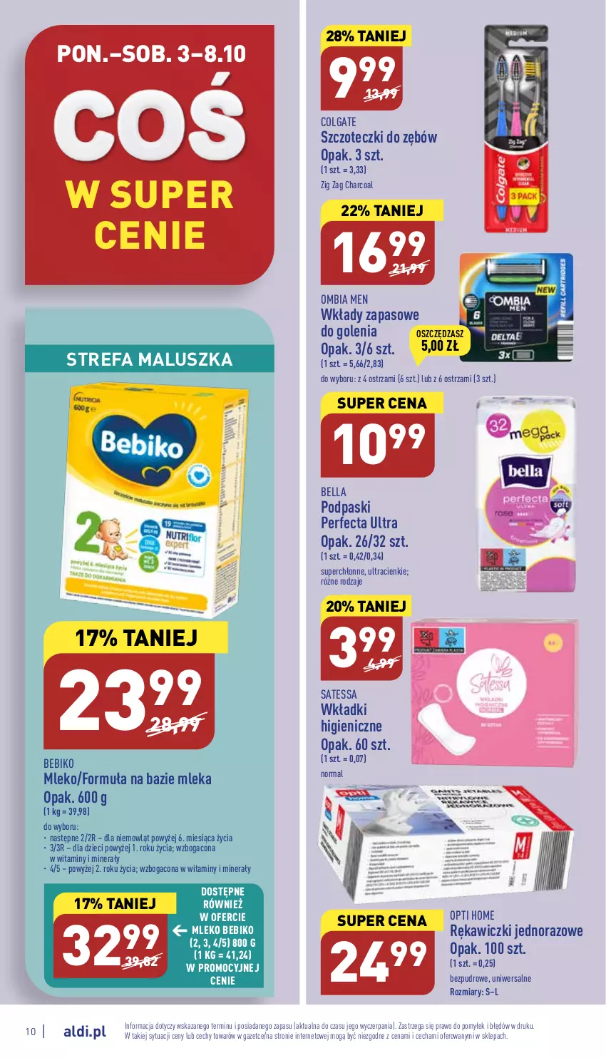 Gazetka promocyjna Aldi - Pełny katalog - ważna 03.10 do 08.10.2022 - strona 10 - produkty: Bebiko, Bell, Bella, Colgate, Dzieci, Fa, LG, Mleko, Perfecta, Podpaski, Wkładki