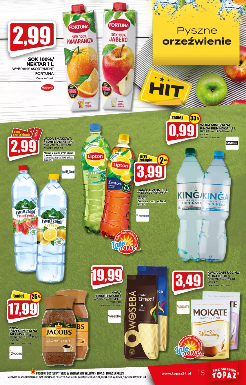 Gazetka promocyjna Topaz - Gazetka - ważna 12.08 do 18.08.2021 - strona 15 - produkty: Fortuna, Nektar, Sok, Top