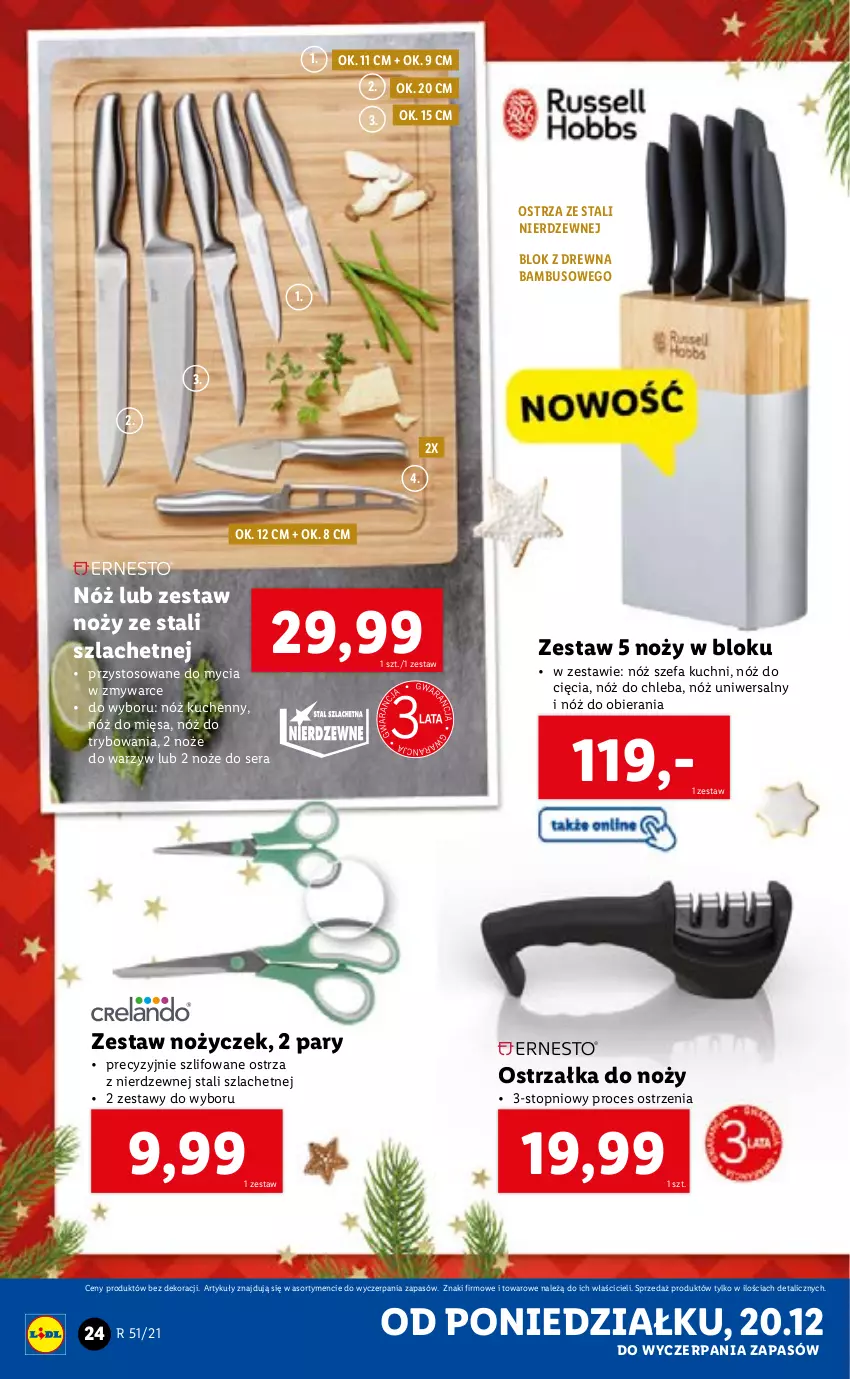 Gazetka promocyjna Lidl - GAZETKA - ważna 20.12 do 24.12.2021 - strona 24 - produkty: Chleb, Fa, Noż, Nóż do chleba, Nóż szefa kuchni, Nóż uniwersalny, Ostrzałka do noży, Ser, Top