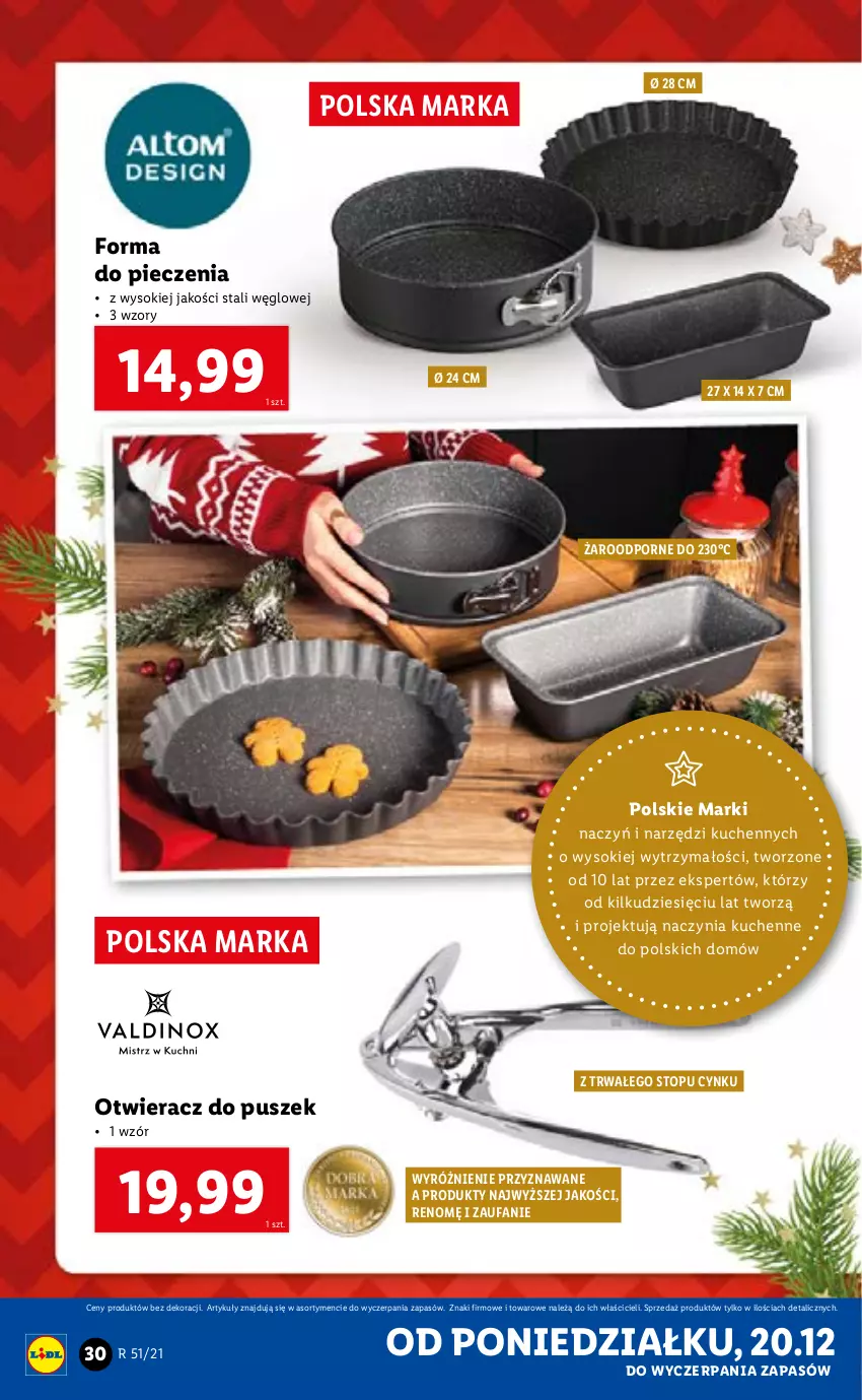 Gazetka promocyjna Lidl - GAZETKA - ważna 20.12 do 24.12.2021 - strona 30 - produkty: Cynk, Fa, Forma do pieczenia, Otwieracz, Piec, Por, Sok, Top