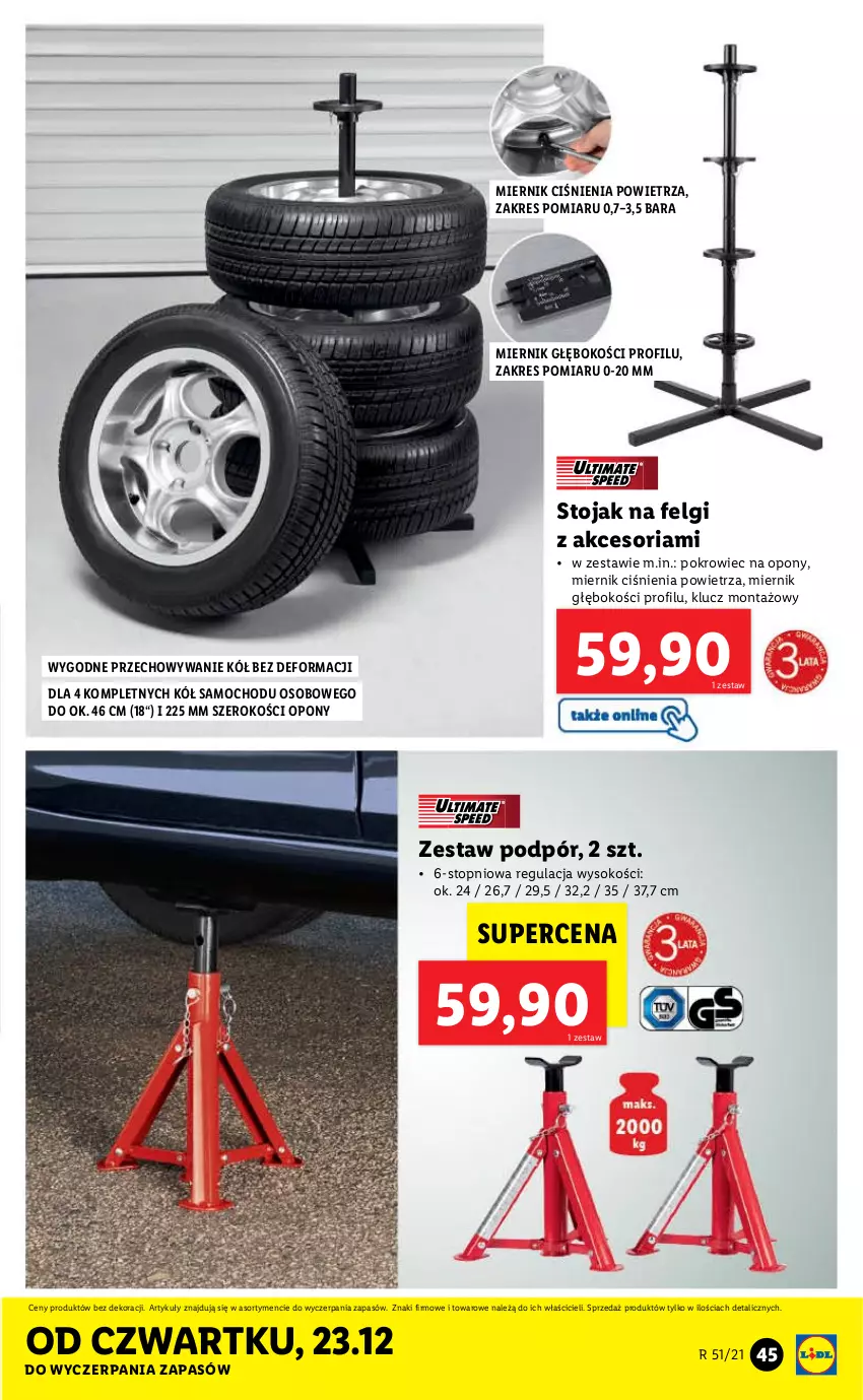 Gazetka promocyjna Lidl - GAZETKA - ważna 20.12 do 24.12.2021 - strona 45 - produkty: LG, Opony, Pokrowiec, Sok, Stojak, Top