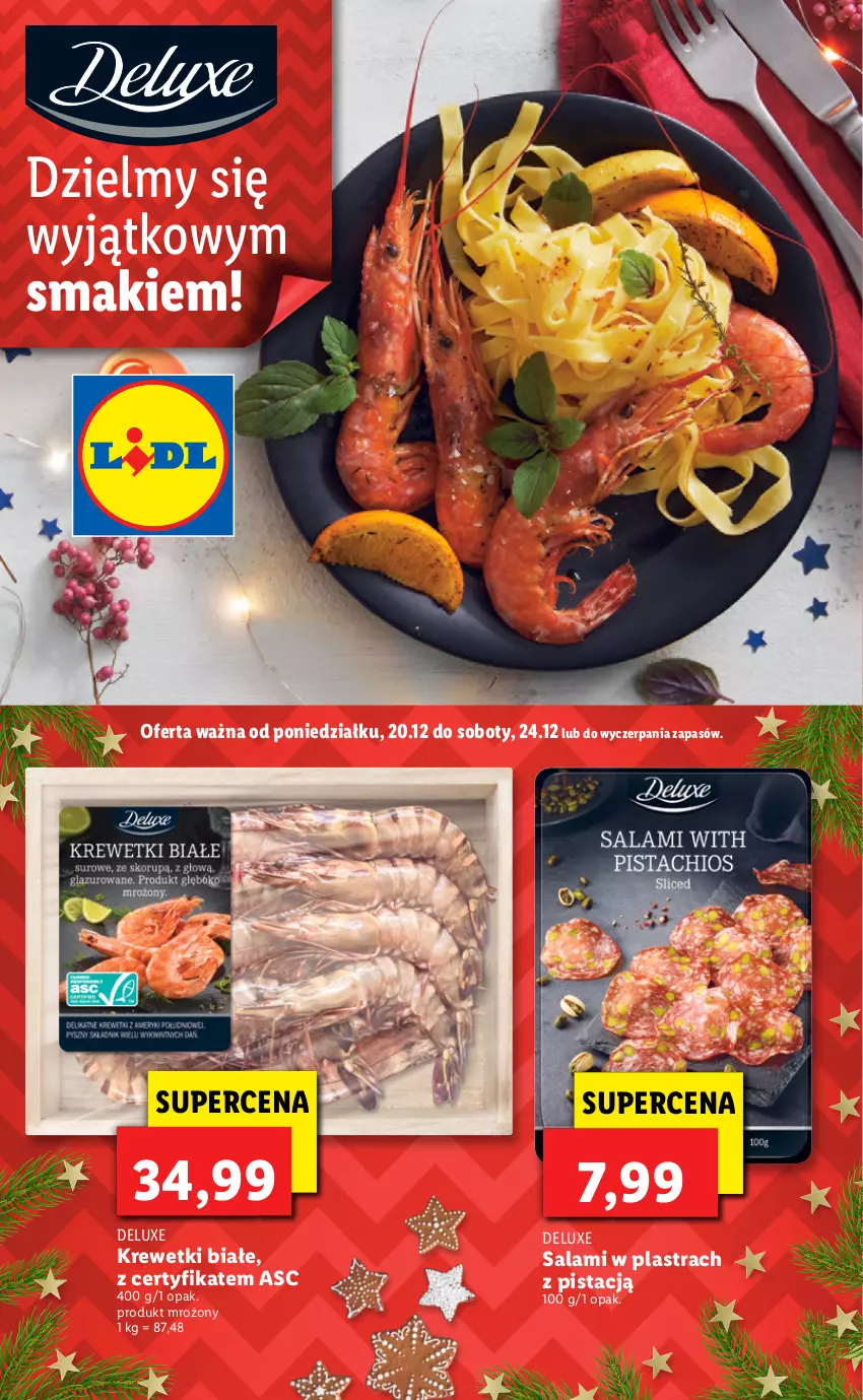 Gazetka promocyjna Lidl - GAZETKA - ważna 20.12 do 24.12.2021 - strona 50 - produkty: Krewetki, Salami