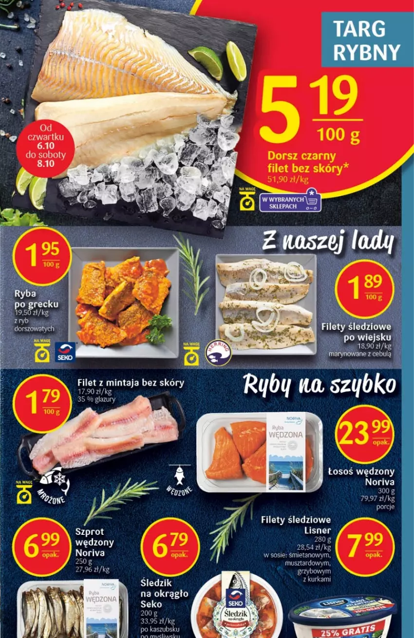 Gazetka promocyjna Delikatesy Centrum - Gazetka DC39 - ważna 06.10 do 12.10.2022 - strona 19 - produkty: Filet z mintaja, Lazur, Mintaj, Noż, Por, SEKO, Sos