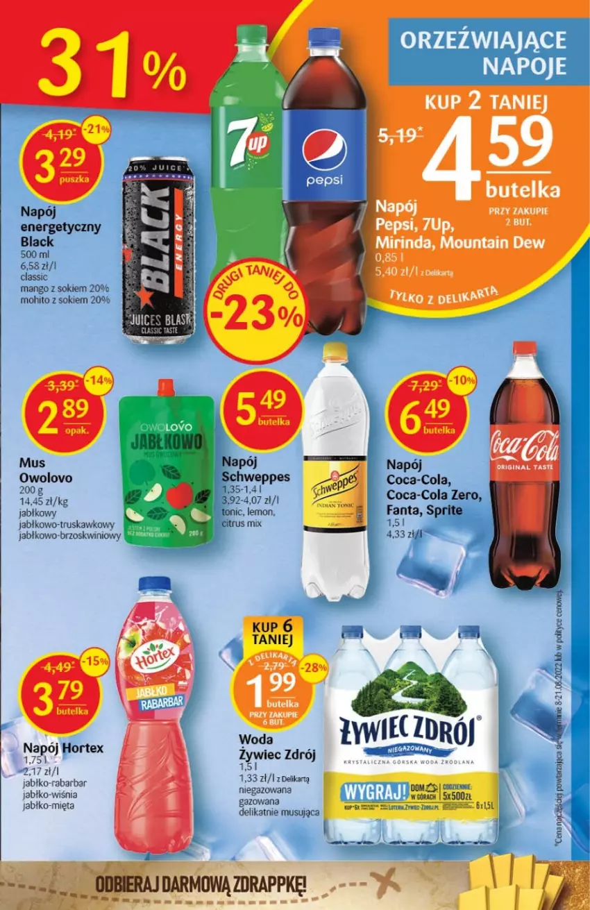 Gazetka promocyjna Delikatesy Centrum - Gazetka DC39 - ważna 06.10 do 12.10.2022 - strona 25 - produkty: Coca-Cola, Fa, Fanta, Hortex, Lack, Mango, Mięta, Mus, Napój, Sok, Sprite