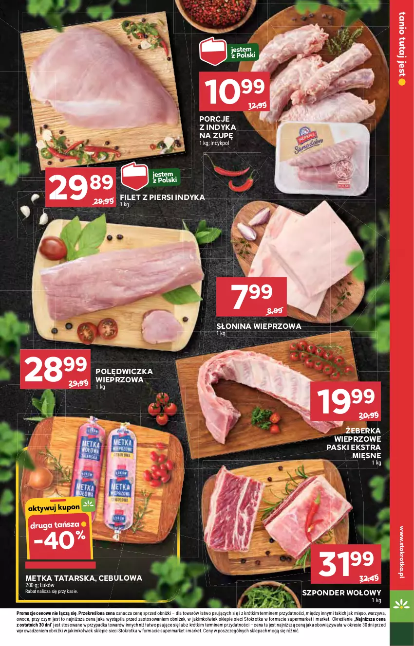 Gazetka promocyjna Stokrotka - Market - ważna 13.08 do 20.08.2025 - strona 9 - produkty: Metka tatarska, Mięso, Owoce, Por, Szponder wołowy, Warzywa