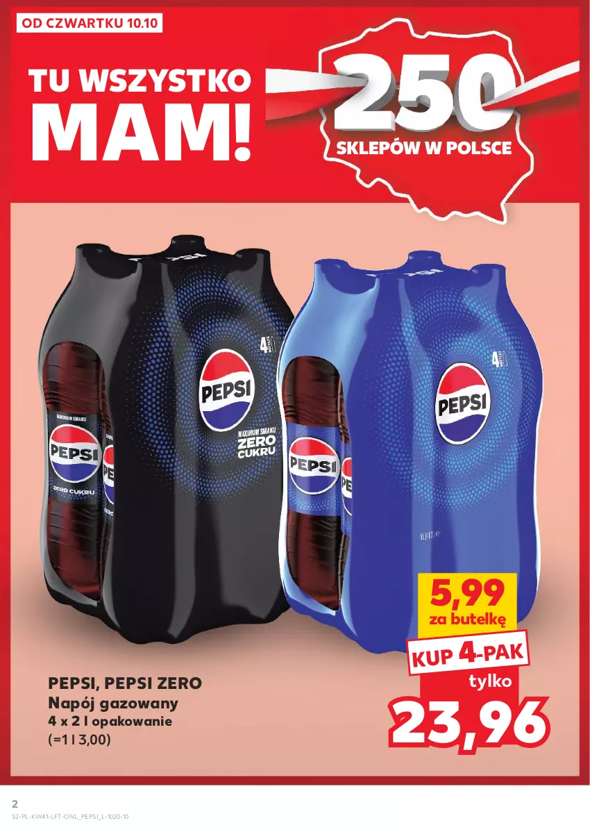 Gazetka promocyjna Kaufland - Gazetka tygodnia - ważna 10.10 do 16.10.2024 - strona 2 - produkty: Napój, Napój gazowany, Pepsi