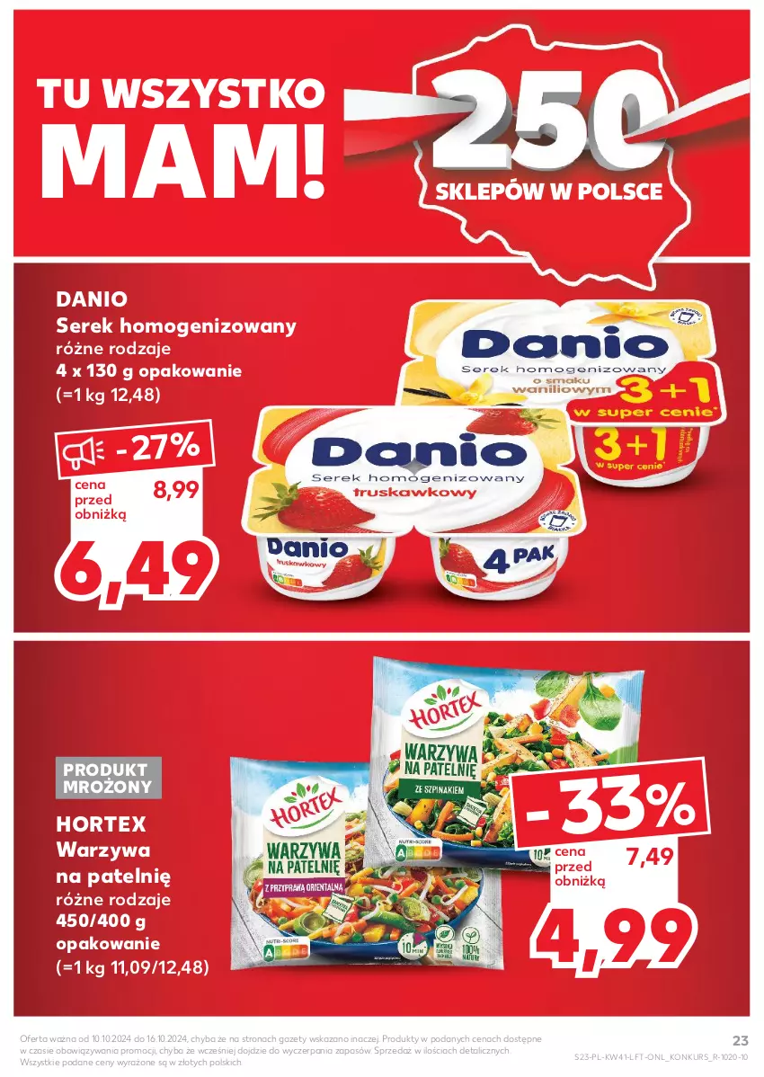 Gazetka promocyjna Kaufland - Gazetka tygodnia - ważna 10.10 do 16.10.2024 - strona 23 - produkty: Danio, Hortex, Ser, Serek, Serek homogenizowany, Warzywa