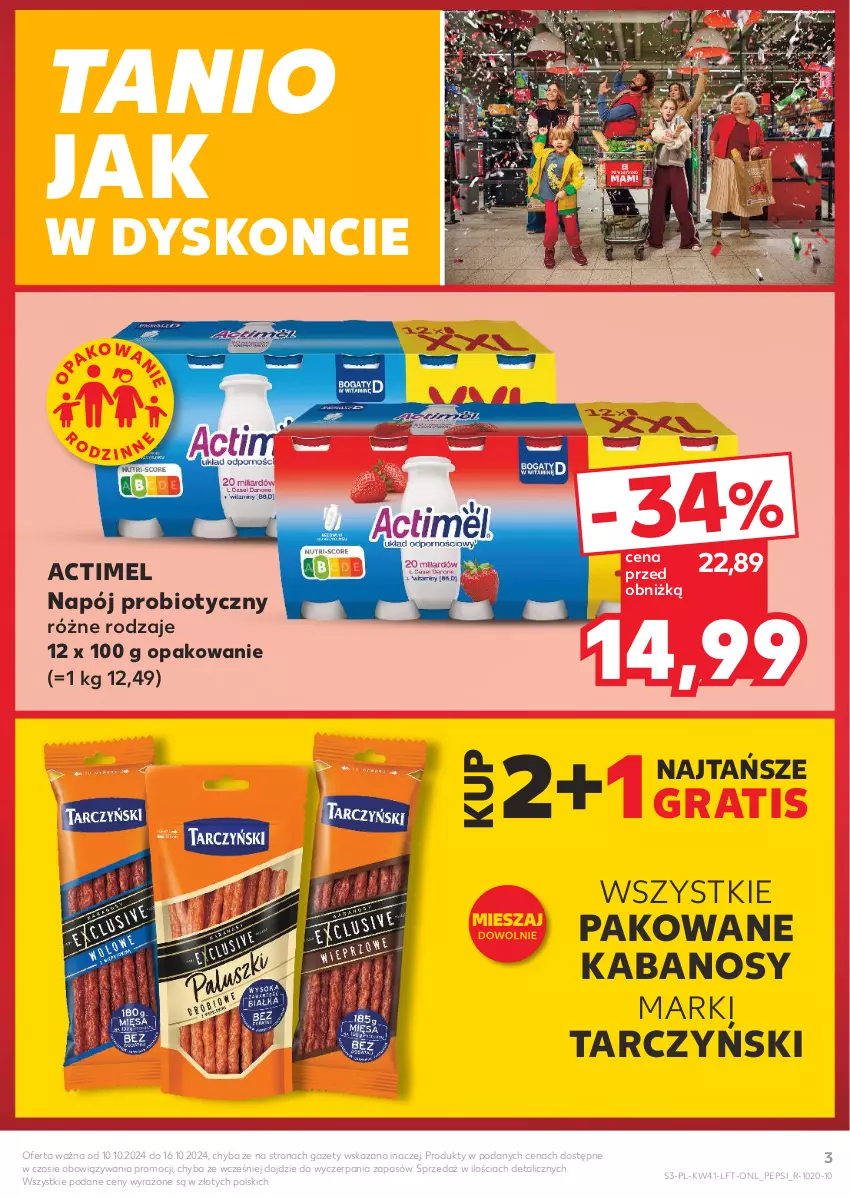 Gazetka promocyjna Kaufland - Gazetka tygodnia - ważna 10.10 do 16.10.2024 - strona 3 - produkty: Actimel, Gra, Kabanos, Napój, Pepsi, Tarczyński