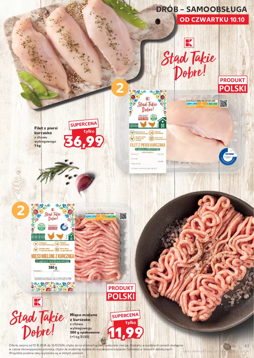 Gazetka promocyjna Kaufland - Gazetka tygodnia - ważna 10.10 do 16.10.2024 - strona 41 - produkty: Drób, Filet z piersi kurczaka, Kurczak, Mięso, Mięso mielone