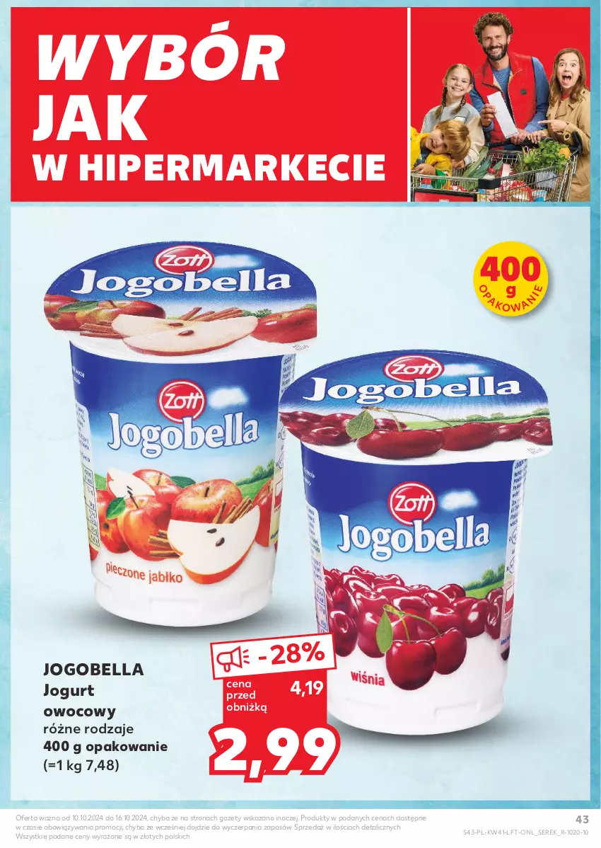 Gazetka promocyjna Kaufland - Gazetka tygodnia - ważna 10.10 do 16.10.2024 - strona 43 - produkty: Bell, Bella, Jogobella, Jogurt, Jogurt owocowy, Ser, Serek