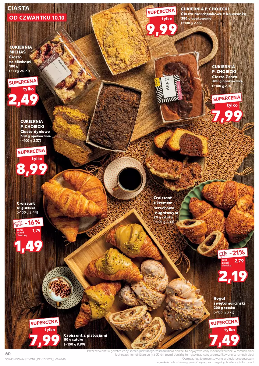 Gazetka promocyjna Kaufland - Gazetka tygodnia - ważna 10.10 do 16.10.2024 - strona 60 - produkty: Croissant, Cukier, Piec, Pieczywo, Rama, Rogal, Sok