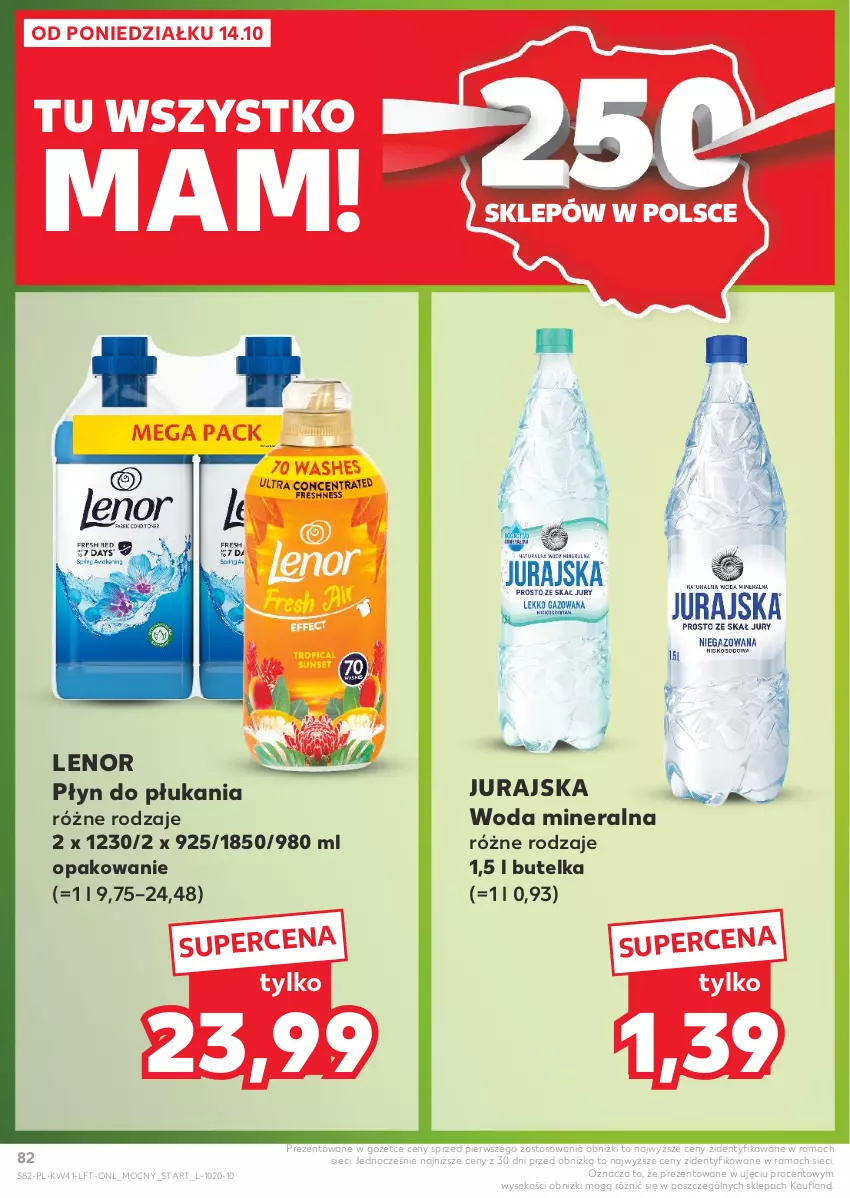 Gazetka promocyjna Kaufland - Gazetka tygodnia - ważna 10.10 do 16.10.2024 - strona 82 - produkty: Lenor, Płyn do płukania, Rama, Sok, Woda, Woda mineralna