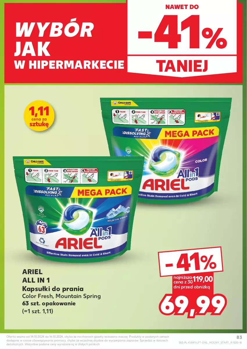 Gazetka promocyjna Kaufland - Gazetka tygodnia - ważna 10.10 do 16.10.2024 - strona 83 - produkty: Ariel, Kapsułki do prania